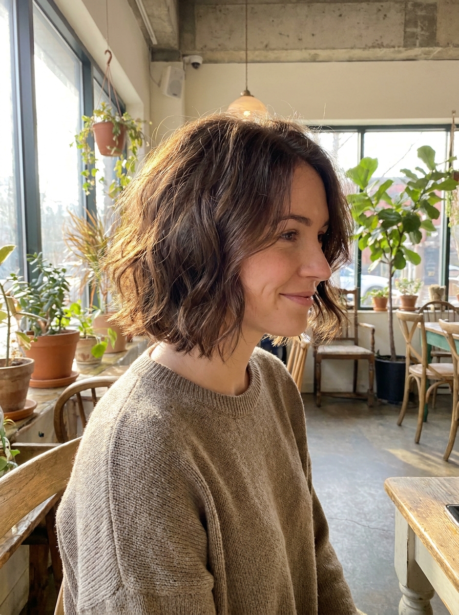 Textured Bob mit lässigem Finish als freche kurze Bob Frisuren Inspiration 2026